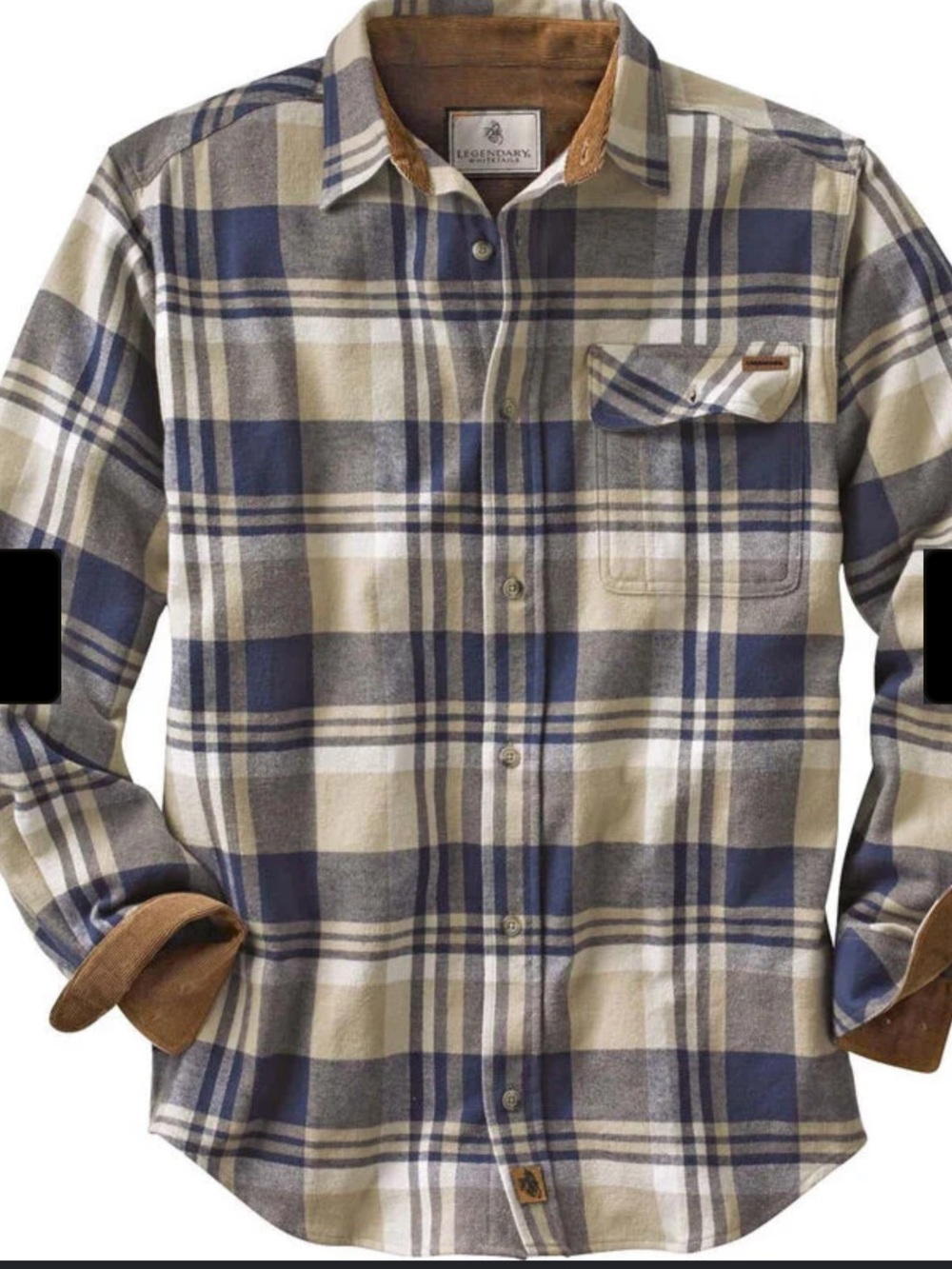 NWT Legendary Whitetails Buck Camp Flannel Shirt 2XT Tall Shale Plaid